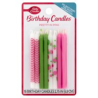 Betty Crocker Pretty in Pink Birthday Candles, 16 count, 16 Each