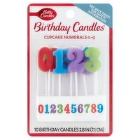 Betty Crocker 2.8 In Cupcake Numerals 0-9 Birthday Candles, 10 count