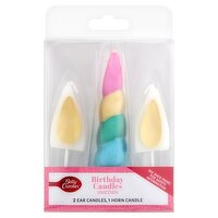 Betty Crocker Unicorn Birthday Candles, 3 count, 3 Each