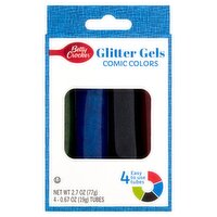 Betty Crocker Comic Colors Glitter Gels, 0.67 oz, 4 count