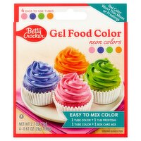 Betty Crocker Neon Gel Food Color, 0.67 oz, 4 count
