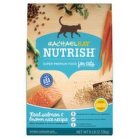 Rachael Ray Nutrish Real Salmon & Brown Rice Recipe Natural Food for Cats, 6 lb