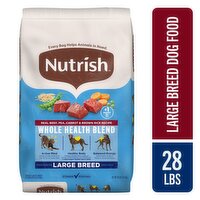 Nutrish Real Beef Whole Health Blend Large Breed Dog Food, Adult, 28 lb