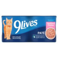9Lives Pate Seafood Platter Cat Food, 5.5 oz, 4 count