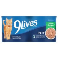 9Lives Pate Super Supper Cat Food, 5.5 oz, 4 Count, 22 Ounce