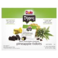 Dole Dippers Dark Chocolate Covered Pineapple Tidbits, 1.06 oz, 6 count, 6.36 Ounce