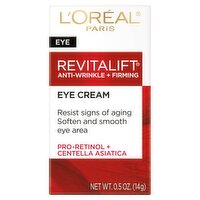 L'Oreal Paris Revitalift Anti-Wrinkle + Firming Eye Cream, Fragrance Free, 0.5 oz., 0.5 Ounce