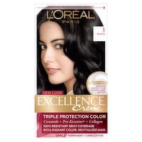 L'Oréal Paris Excellence Creme 1 Black Level 3 Permanent Haircolor, 1 application