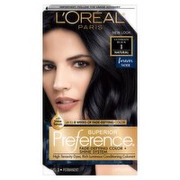 L'Oréal Paris Superior Preference Ultimate Black 1 Natura Level 3 Permanent Haircolor, 1 application