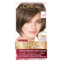 L'Oréal Paris Excellence Creme 5 Medium Brown Level 3 Permanent Haircolor, 1 application, 1 Each