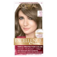 L'Oréal Paris Excellence Creme 6A Light Ash Brown Level 3 Permanent Haircolor, 1 application