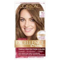 L'Oréal Paris Excellence Creme 6G Light Golden Brown Level 3 Permanent Haircolor, 1 application