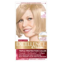 L'Oréal Paris Excellence Creme 9 Light Natural Blonde Level 3 Permanent Haircolor, 1 application, 1 Each