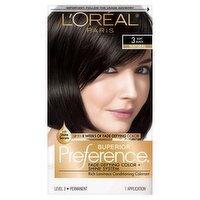 L'Oréal Paris Superior Preference 3 Soft Black Natural Level 3 Permanent Haircolor, 1 application