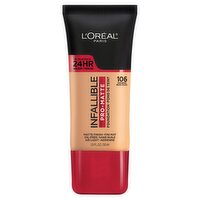 L'Oréal Paris Infallible 106 Sun Beige Pro-Matte Foundation, 1.0 fl oz