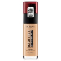 L'Oréal Paris Infallible 455 Natural Buff Broad Spectrum Foundation Sunscreen, SPF 25, 1.0 fl oz