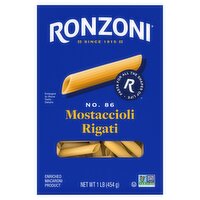 Ronzoni No. 86 Mostaccioli Rigati Pasta, 1 lb, 16 Ounce