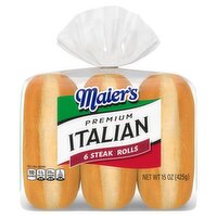 Maier's Premium Italian Steak Rolls, 6 count, 15 oz, 15 Ounce