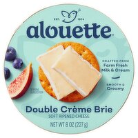 Alouette Alouette Brie Double Crème Soft Ripened Cheese, 8 oz, 8 Ounce 