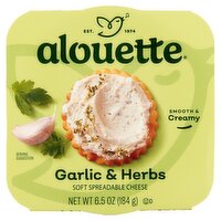 Alouette Garlic & Herbs Soft Spreadable Cheese, 6.5 oz