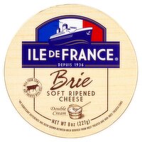 Ile de France Double Cream Brie Soft Ripened Cheese, 8 oz