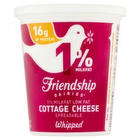 Friendship Dairies 1% Milkfat Low Fat Whipped Spreadable Cottage Cheese, 16 oz