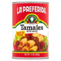 La Preferida Beef & Pork Tamales with Sauce, 15 oz