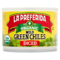 La Preferida Organic Diced Mild Green Chiles, 4 oz