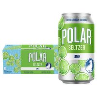 Polar Premium Lime Seltzer, 12 fl oz, 12 count