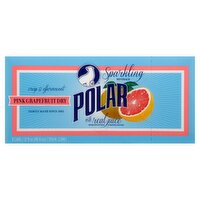 Polar Pink Grapefruit Dry Sparkling Beverage, 12 fl oz, 8 count