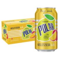 Polar Sparkling Mango Limeade Seltzer'ade, 12 fl oz, 8 count