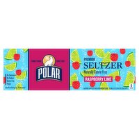 Polar Seltzer Water Raspberry Lime, 12 fl oz cans, 12 pack, 144 Fluid ounce