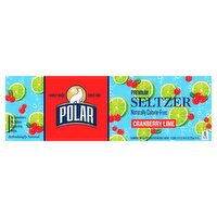 Polar Seltzer Water Cranberry Lime, 12 fl oz cans, 12 pack, 144 Fluid ounce