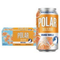 Polar Premium Orange Vanilla Seltzer, 12 fl oz, 12 count