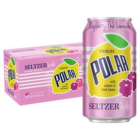 Polar Sparkling Raspberry Pink Lemonade Seltzer'ade, 12 fl oz, 8 count