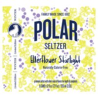 Polar Elderflower Starlight Winter Seltzer Limited Edition, 12 fl oz, 6 count