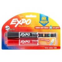 Expo Low Odor Ink Chisel Tip Dry Erase Markers, 2 count