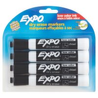 Expo Low Odor Ink Dry Erase Markers, 4 count