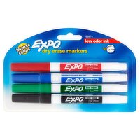 Expo Low Odor Ink Fine Tip Dry Erase Markers, 4 count