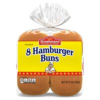 Stroehmann Enriched Hamburger Buns, 8 count, 12 oz, 11 Ounce