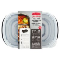 Rubbermaid Take Alongs 3.7 Cup Divided Rectangles Meal Prep Containers, 5 count, 10 Each