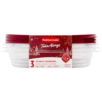 Rubbermaid TakeAlongs 4 Cup Rectangle Containers & Lids, 3 count