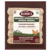 Bilinski's Organic Spinach and Spring Greens Chicken Sausage, 12 oz