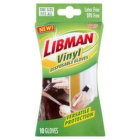 Libman Vinyl Disposable Gloves, 10 count