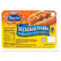 Kunzler Chicken Franks, 30 count, 48 oz, 48 Ounce