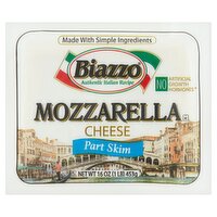 Biazzo Part Skim Mozzarella Cheese, 16 oz