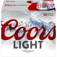 Coors Light 30 Pack - Cans, 360 fl oz