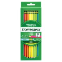 Ticonderoga Neon Sharpened #2 HB Pencils, 10 count, 10 Each