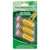 Ticonderoga Erasers, 3 count