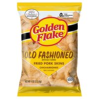 Golden Flake Old Fashioned Chicharrones Fried Pork Skins, 4 oz, 4 Ounce